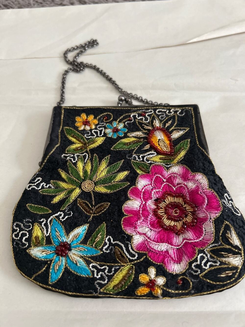 Crossing Point Embroidered Purse